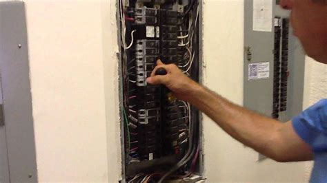 changing out electrical breaker box|change a breaker residential panel.